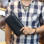 Ví cầm tay cá sấu hàng xuất khẩu 2 khóa kéo loại to VCSCT06
