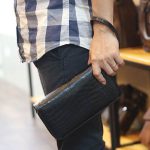 Ví cầm tay cá sấu hàng xuất khẩu 2 khóa kéo loại to VCSCT06