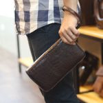 Ví cầm tay cá sấu hàng xuất khẩu 2 khóa kéo loại to VCSCT06