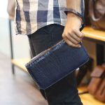 Ví cầm tay cá sấu hàng xuất khẩu 2 khóa kéo loại to VCSCT06