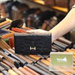 Ví cầm tay da cá sấu 2 gấp loại nhỏ trẻ trung mẫu mới 2019 VCSCT01