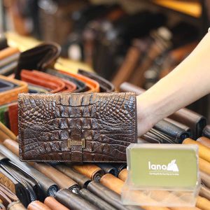 Ví cầm tay da cá sấu 2 gấp loại nhỏ trẻ trung mẫu mới 2019 VCSCT01