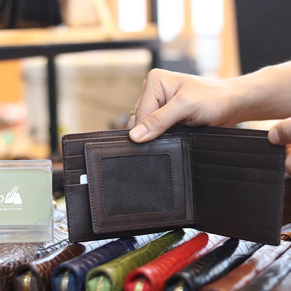 Ví da cá sấu 1 mặt loại trơn hàng cao cấp VCST02