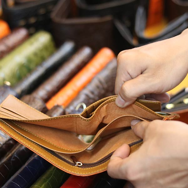 Ví da cá sấu 1 mặt loại trơn hàng cao cấp VCST02