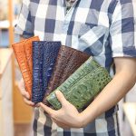 Ví da cá sấu cầm tay cao cấp 3 gấp loại nhỏ VCSCT03