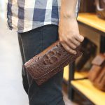 Ví da cá sấu cầm tay cao cấp 3 gấp loại nhỏ VCSCT03