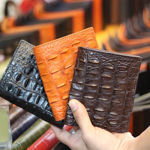 Ví da cá sấu cao cấp gai lưng 1 mặt loại đứng VCSGL02