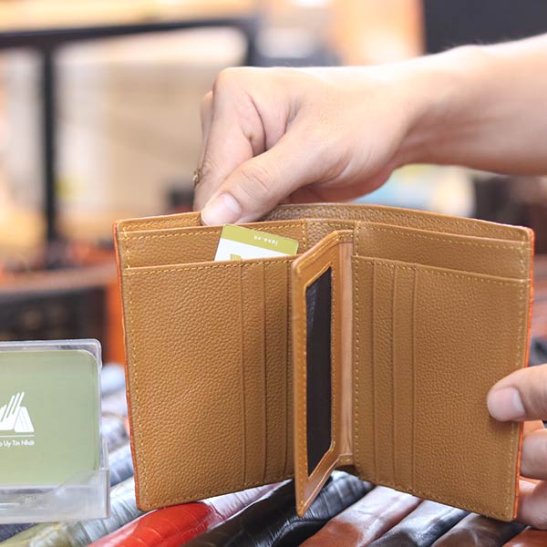 Ví da cá sấu cao cấp gai lưng 1 mặt loại đứng VCSGL02