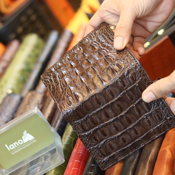 Ví da cá sấu cao cấp gai lưng 1 mặt loại đứng VCSGL02