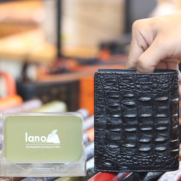 Ví da cá sấu cao cấp gai lưng 1 mặt loại đứng VCSGL02
