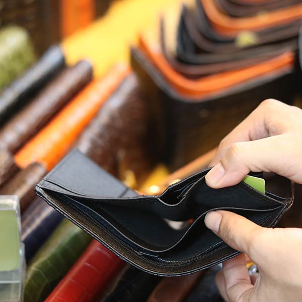 Ví da cá sấu cao cấp gai lưng 1 mặt loại đứng VCSGL02