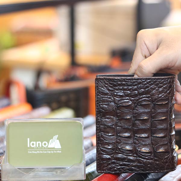 Ví da cá sấu cao cấp gai lưng 1 mặt loại đứng VCSGL02
