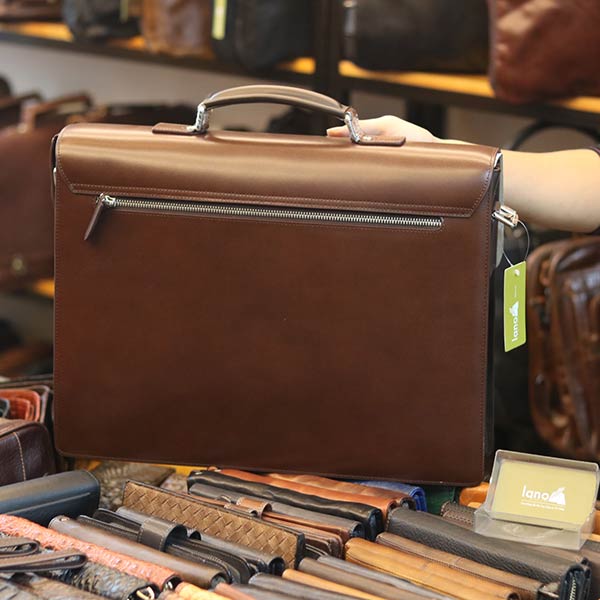 Cặp da nam khóa số cao cấp làm từ da bò Ý CD104