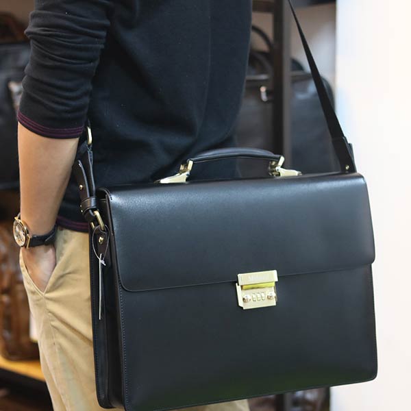 Cặp da nam khóa số cao cấp làm từ da bò Ý CD104