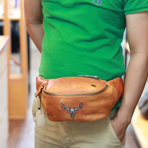 Túi bao tử nam da bò cao cấp đeo bụng đeo chéo thời trang TDB015