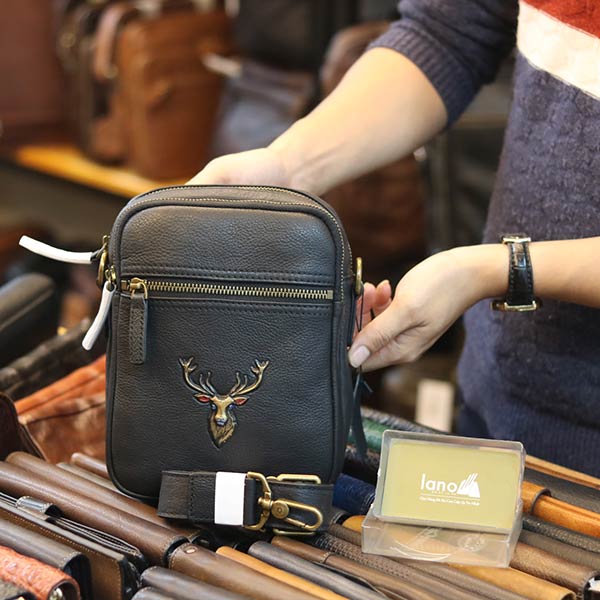 Túi da đeo chéo kết hợp đeo ngực nam thời trang kiểu mới TDL75