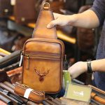 Túi da đeo chéo kết hợp đeo ngực nam thời trang kiểu mới TDL75