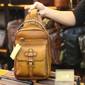 Túi da nam đeo ngực da bò nhập khẩu đẹp độc lạ TDL73