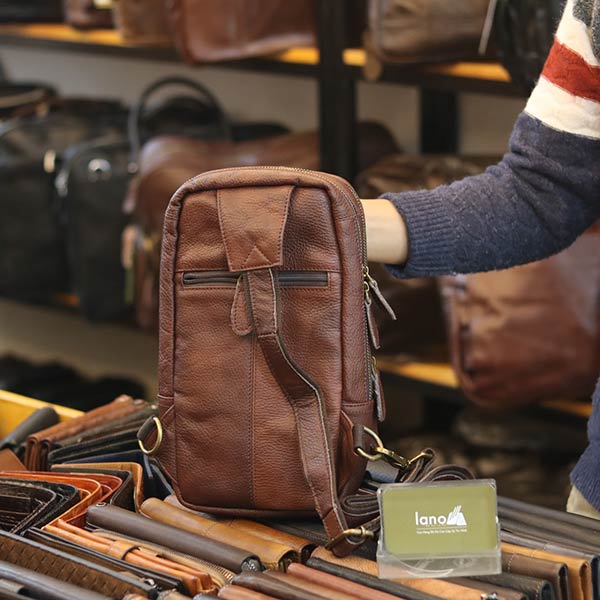 Túi da nam đeo ngực thời trang Lano cao cấp TDL68