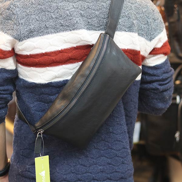 Túi đeo bao tử nam da bò thật thời trang lịch lãm TDB017