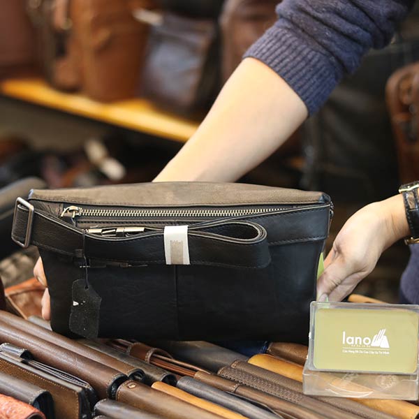 Túi đeo bao tử nam da bò thật thời trang lịch lãm TDB017