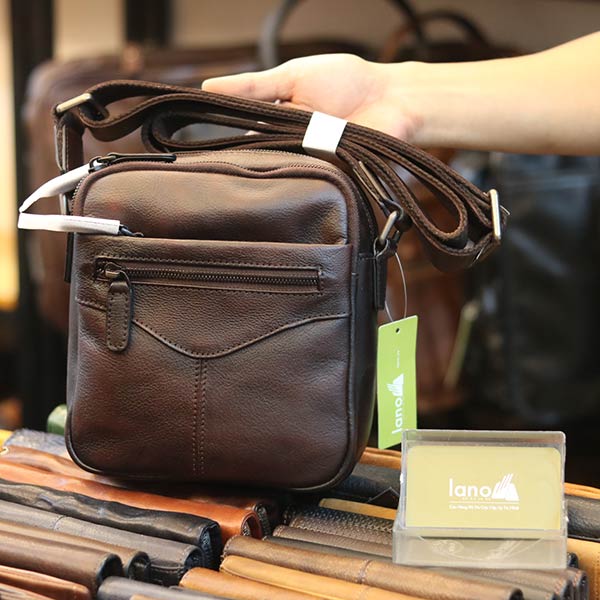 Túi đeo chéo nam mini da bò nhập khẩu nhiều ngăn tiện lợi KT174