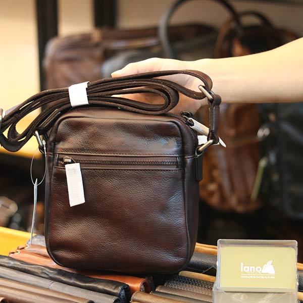 Túi đeo chéo nam mini da bò nhập khẩu nhiều ngăn tiện lợi KT174