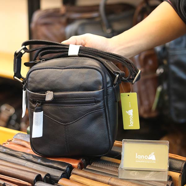Túi đeo chéo nam mini da bò nhập khẩu nhiều ngăn tiện lợi KT174