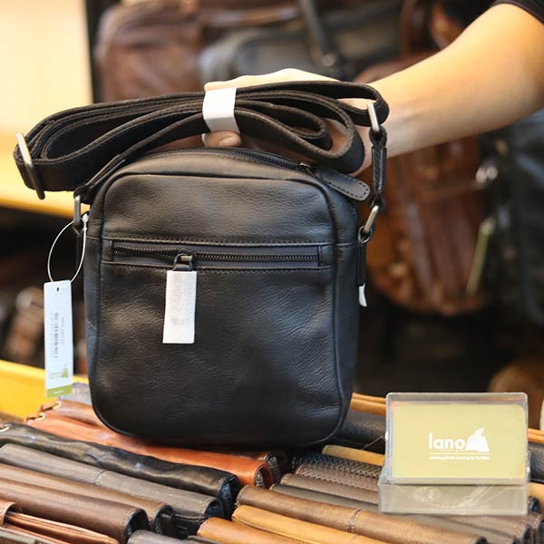 Túi đeo chéo nam mini da bò nhập khẩu nhiều ngăn tiện lợi KT174