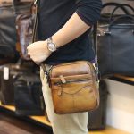 Túi đeo chéo nam mini da bò nhập khẩu nhiều ngăn tiện lợi KT174