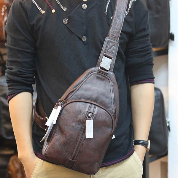 Túi đeo ngực nam da bò nhập khẩu mẫu mới độc lạ TDL72