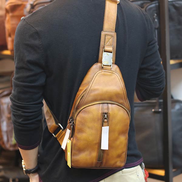 Túi đeo ngực nam da bò nhập khẩu mẫu mới độc lạ TDL72