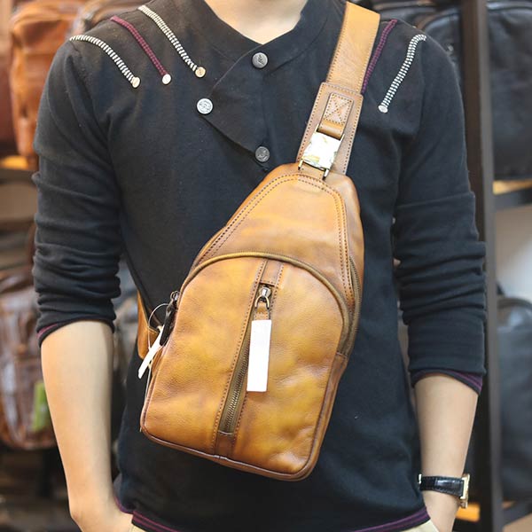 Túi đeo ngực nam da bò nhập khẩu mẫu mới độc lạ TDL72