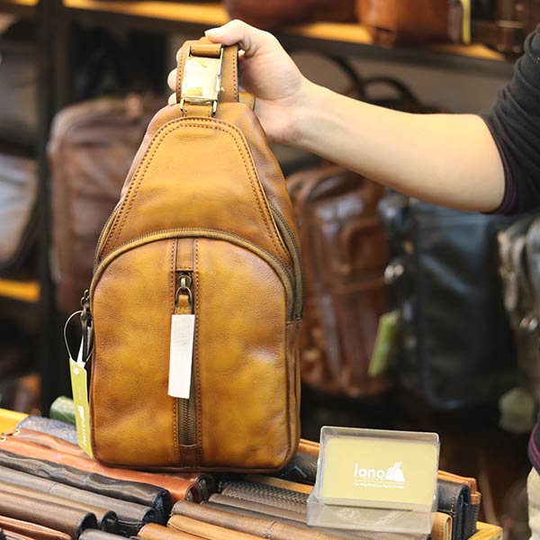 Túi đeo ngực nam da bò nhập khẩu mẫu mới độc lạ TDL72