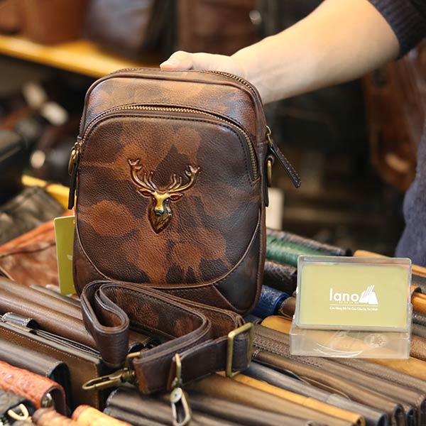 Túi đeo ngực sling kết hợp đeo chéo da bò thật thời trang cao cấp TDL74