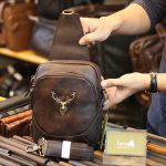 Túi đeo ngực sling kết hợp đeo chéo da bò thật thời trang cao cấp TDL74