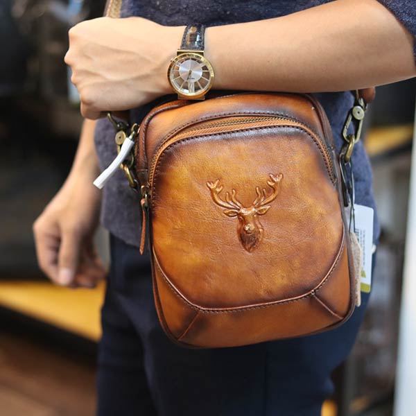 Túi đeo ngực sling kết hợp đeo chéo da bò thật thời trang cao cấp TDL74