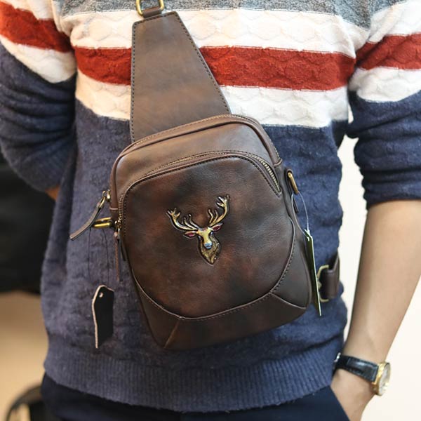 Túi đeo ngực sling kết hợp đeo chéo da bò thật thời trang cao cấp TDL74