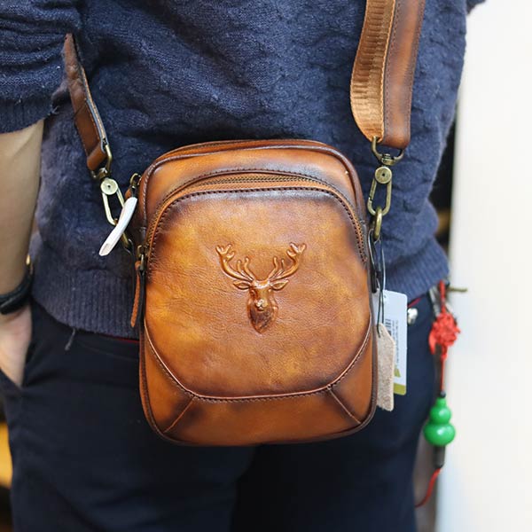 Túi đeo ngực sling kết hợp đeo chéo da bò thật thời trang cao cấp TDL74