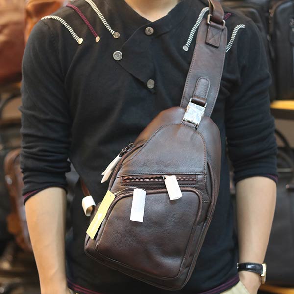 Túi đeo trước ngực nam da bò cao cấp khỏe khoắn tiện lợi TDL69
