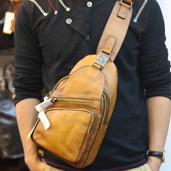 Túi đeo trước ngực nam da bò cao cấp khỏe khoắn tiện lợi TDL69