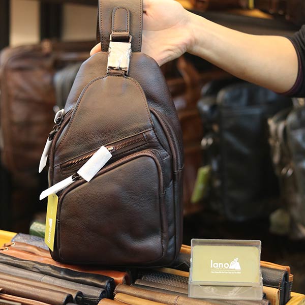 Túi đeo trước ngực nam da bò cao cấp khỏe khoắn tiện lợi TDL69