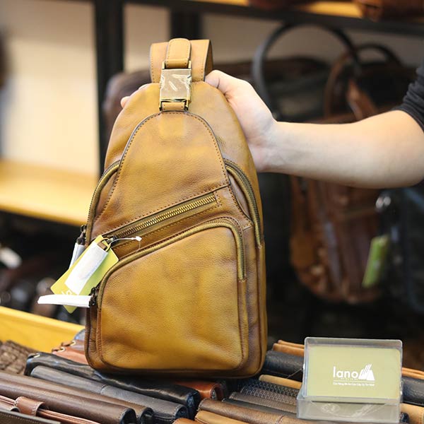 Túi đeo trước ngực nam da bò cao cấp khỏe khoắn tiện lợi TDL69