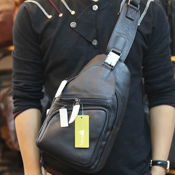 Túi đeo trước ngực nam da bò cao cấp khỏe khoắn tiện lợi TDL69