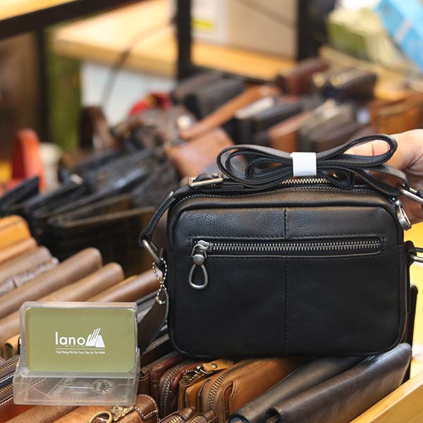 Túi đeo chéo nam mini da bò nhỏ gọn tiện lợi KT182