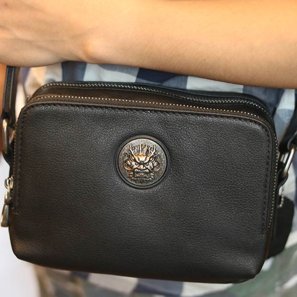 Túi đeo chéo nam mini da bò nhỏ gọn tiện lợi KT182