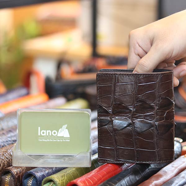 Ví cá sấu cao cấp gai đuôi 1 mặt dáng đứng VCSGD01