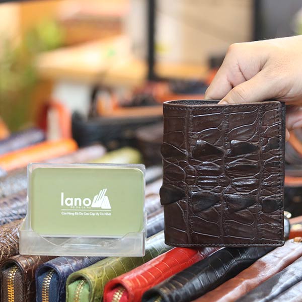 Ví cá sấu cao cấp gai đuôi 1 mặt dáng đứng VCSGD01