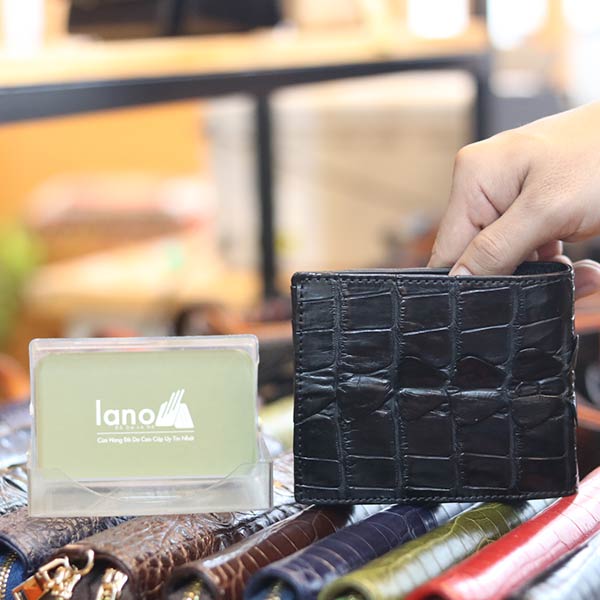 Ví cá sấu ngang gai đuôi 1 mặt hàng xuất khẩu VCSNGD11