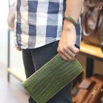 Ví cầm tay da cá sấu hàng xuất khẩu 1 khóa kèo lồi VCSCT09